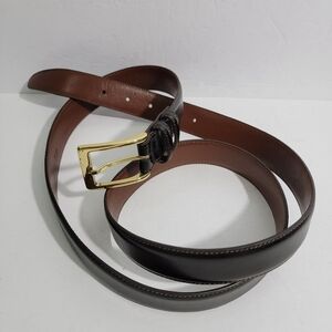 TORINO Europian Tanned Cowhide Men's Leather Belt Size 50 Black Gold Buckle 4531